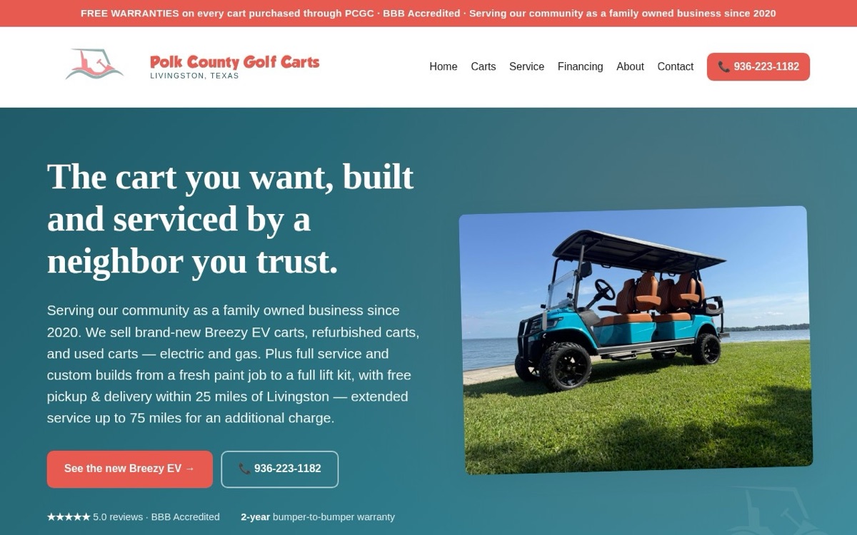 Polk County Golf Carts website