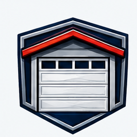 Garage Doors superhero crest logo concept