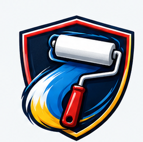 Painting superhero crest logo concept