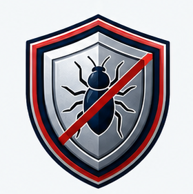 Pest Control superhero crest logo concept
