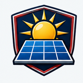 Solar superhero crest logo concept